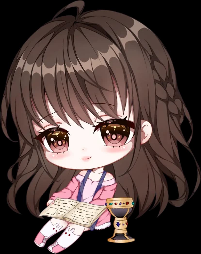 Grail-chan studying